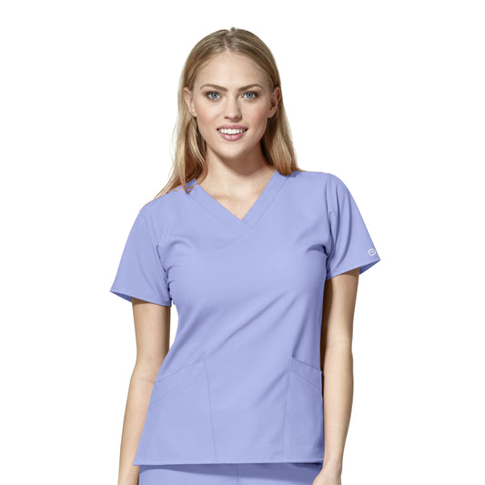 W123 Women's Basic V-Neck Scrub Top- BCC while supplies last