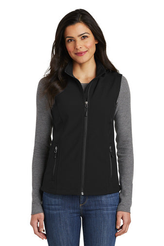 Port Authority® Ladies Core Soft Shell Vest with Lindner Dental logo