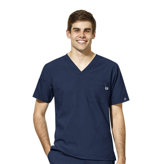 Men's Embroidered Tri County Navy Scrub Top