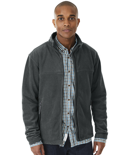 Men's Charcoal Heather Fleece Coat with Tufts Dr of PT Embroidery