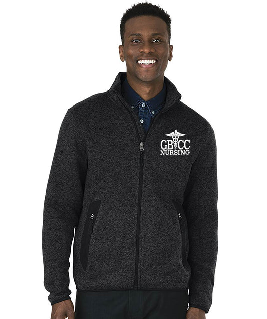 Men's Heathered Sweater Fleece w/ choice of GBCC Nursing Logo