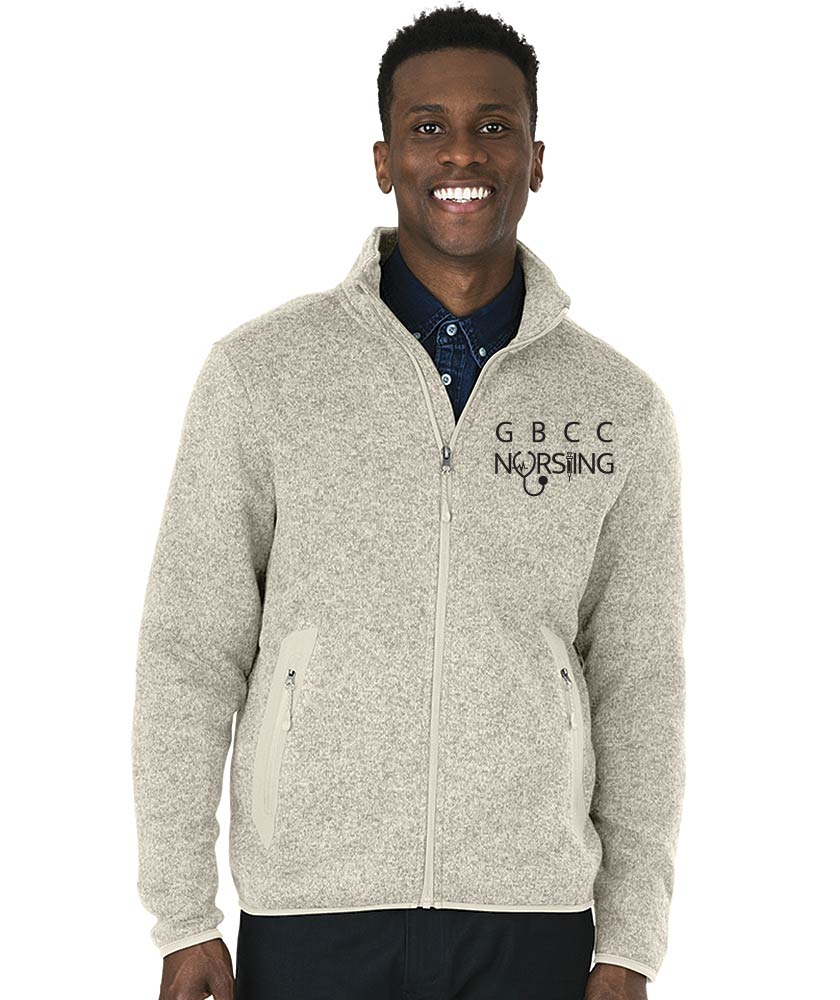 Men's Heathered Sweater Fleece w/ choice of GBCC Nursing Logo