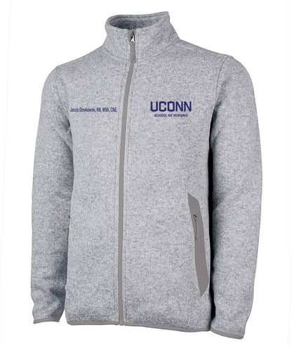 MEN'S HEATHERED FLEECE JACKET W/ UCONN logo