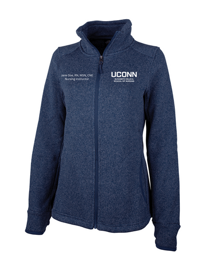 WOMEN'S HEATHERED FLEECE JACKET W/ UCONN logo