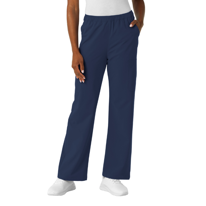 Women's Navy Straight Leg Cargo Pant-CCMD