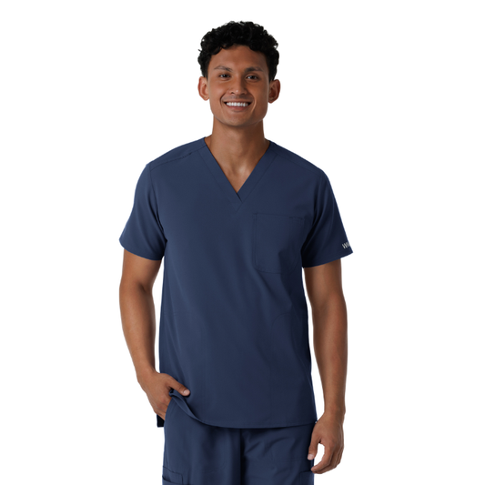 Men's Navy V-Neck Top-CCMD
