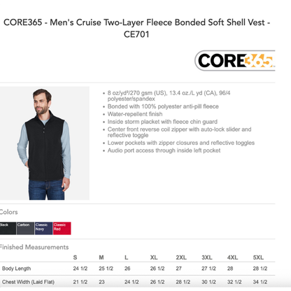MERRIMACK MEN'S FLEECE BONDED SOFT SHELL VEST