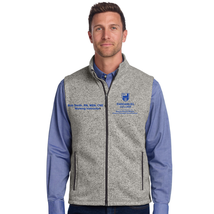 Emmanuel College Men's Faculty Sweater Fleece Vest