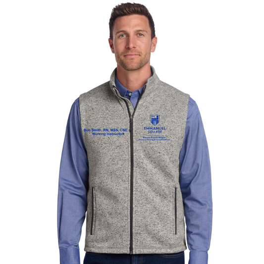 Emmanuel College Men's Faculty Sweater Fleece Vest