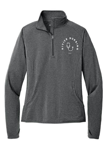 Sport-Tek® Ladies Sport-Wick® Stretch 1/4-Zip Pullover w/ Rivier Nursing logo