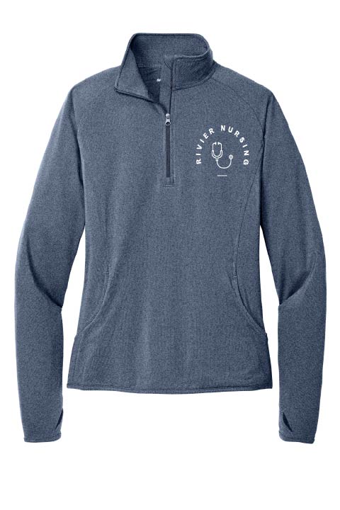 Sport-Tek® Ladies Sport-Wick® Stretch 1/4-Zip Pullover w/ Rivier Nursing logo
