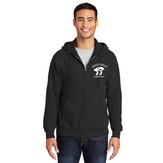 Minuteman Cosmetology Men's Zippered Hooded Sweatshirt