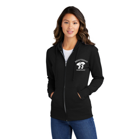 Minuteman Cosmetology Women's Zippered Hooded Sweatshirt