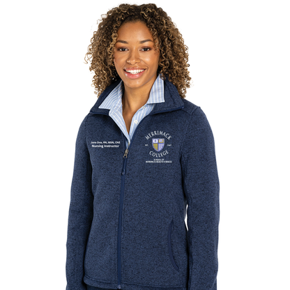 MERRIMACK WOMEN'S HEATHERED FACULTY FLEECE JACKET