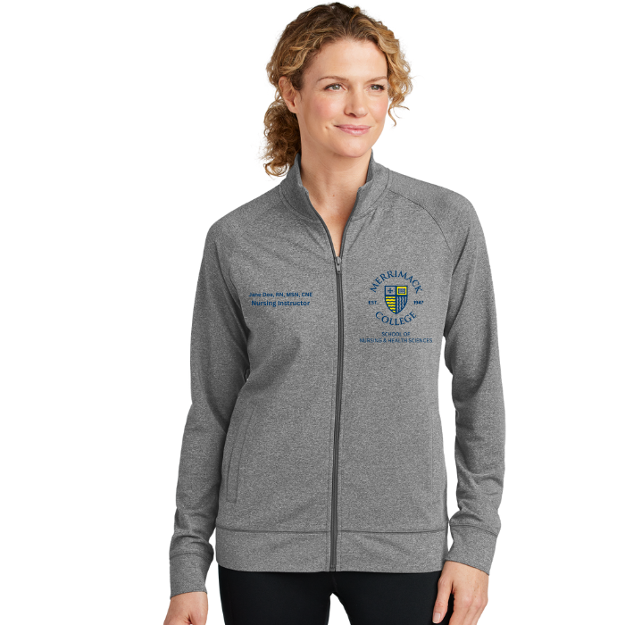 MERRIMACK WOMEN'S FACULTY SPORT TEK SMOOTH FLEECE JACKET