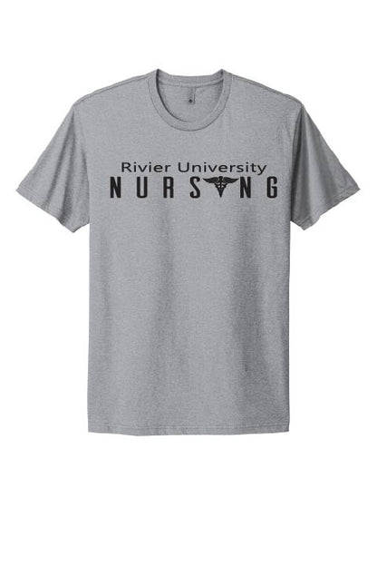 Next Level Short Sleeve Shirt w/ Rivier Nursing logo