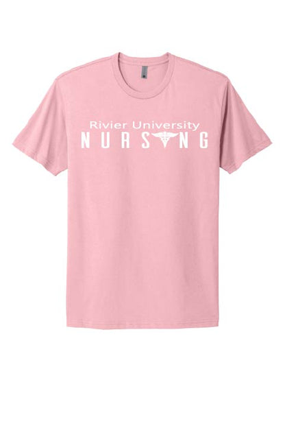 Next Level Short Sleeve Shirt w/ Rivier Nursing logo