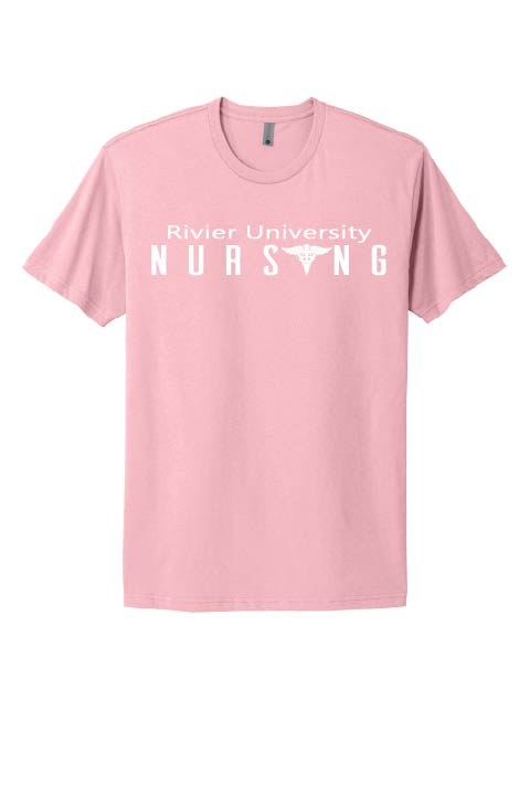 Next Level Short Sleeve Shirt w/ Rivier Nursing logo
