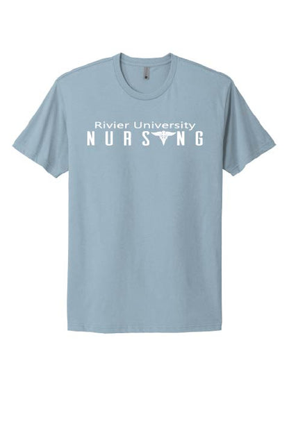 Next Level Short Sleeve Shirt w/ Rivier Nursing logo