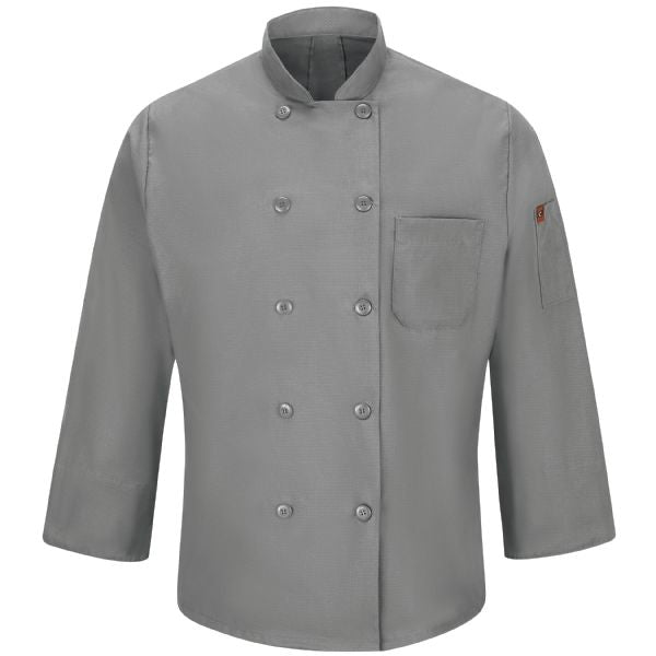 Grey Chef Chef Coat- Alvirne Knife logo + Name (Senior)