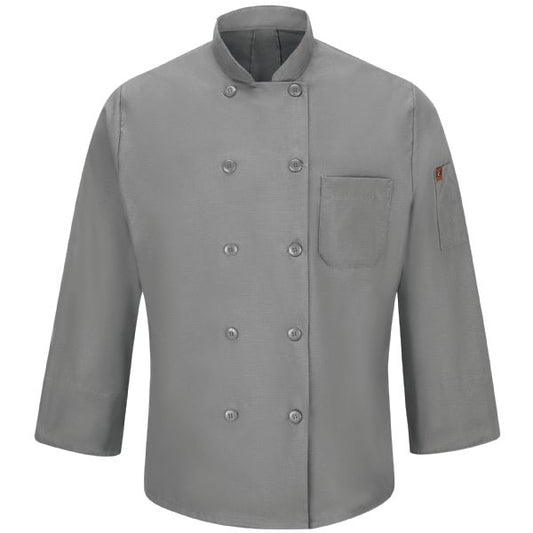 Grey Chef Chef Coat- Alvirne Knife logo + Name (Senior)