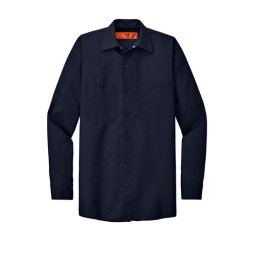 Long Sleeve Navy Blue Shop Shirt- QHS Automotive