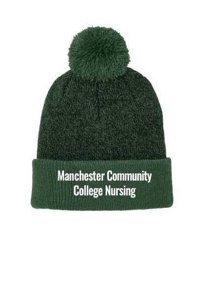 Sport-Tek Heather Pom Beanie w/ MCC Nursing Logo