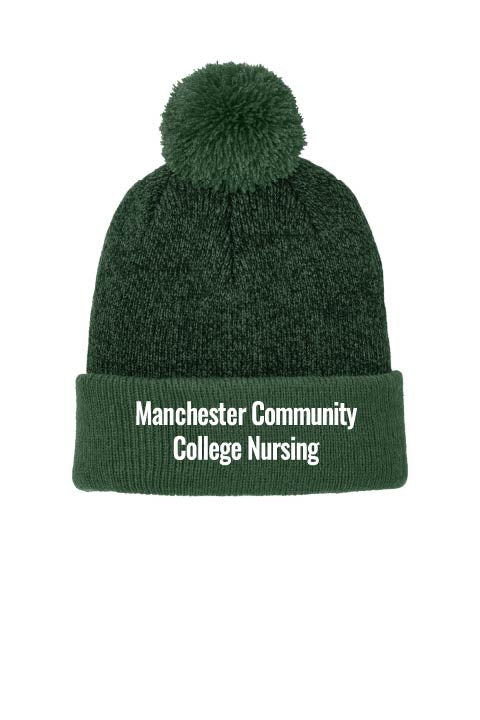 Sport-Tek Heather Pom Beanie w/ MCC Nursing Logo
