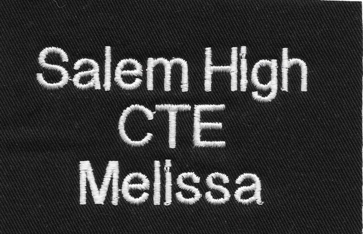 Women's W123 V Neck Shirt in Navy w/ Salem High CTE and name