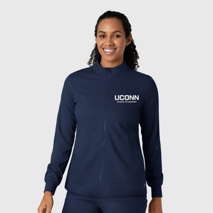 Women's Boundless Full Zip Scrub Jacket w/ UCONN Nursing logo (Required QTY 1)