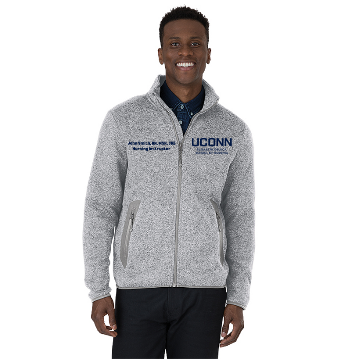 MEN'S HEATHERED FLEECE JACKET W/ UCONN logo