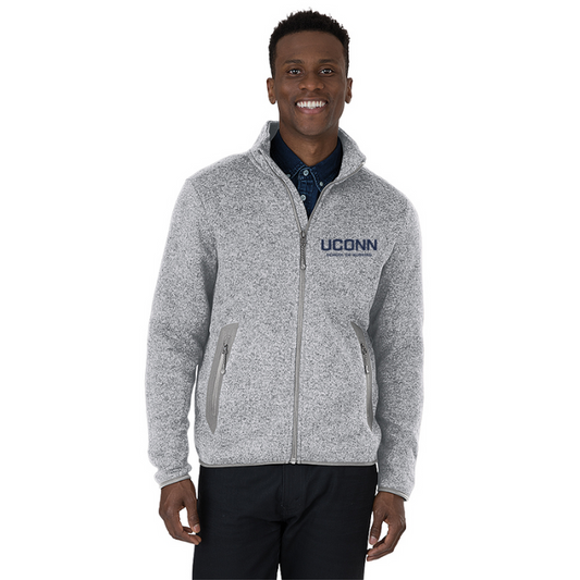 MEN'S HEATHERED FLEECE JACKET W/ UCONN LOGO (Optional)