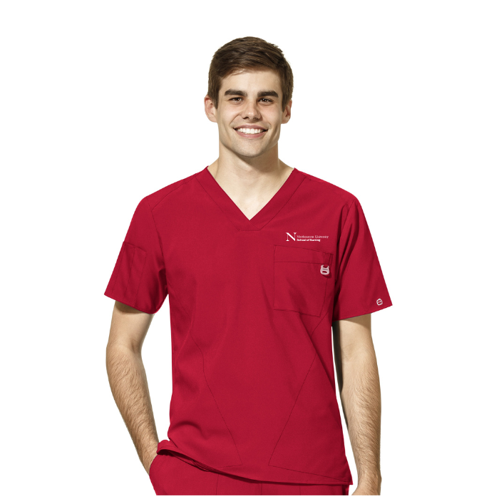 Men's Northeastern Nursing Embroidered Scrub Top