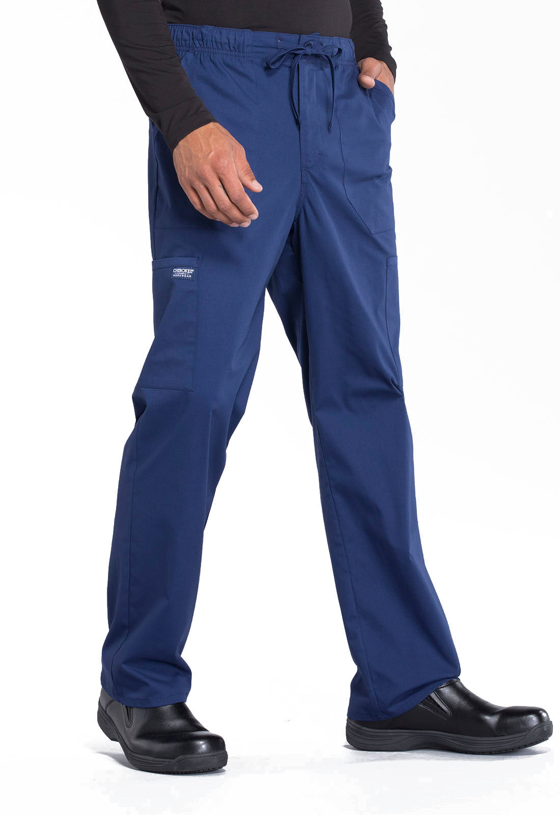 Workwear Line: Men's Tapered Leg Fly Front Cargo Pant in Navy