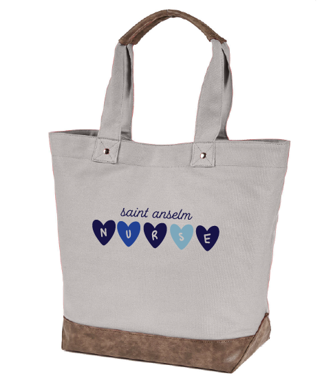 Authentic Pigment Canvas Resort Tote w/ St Anselm Nurse Heart logo