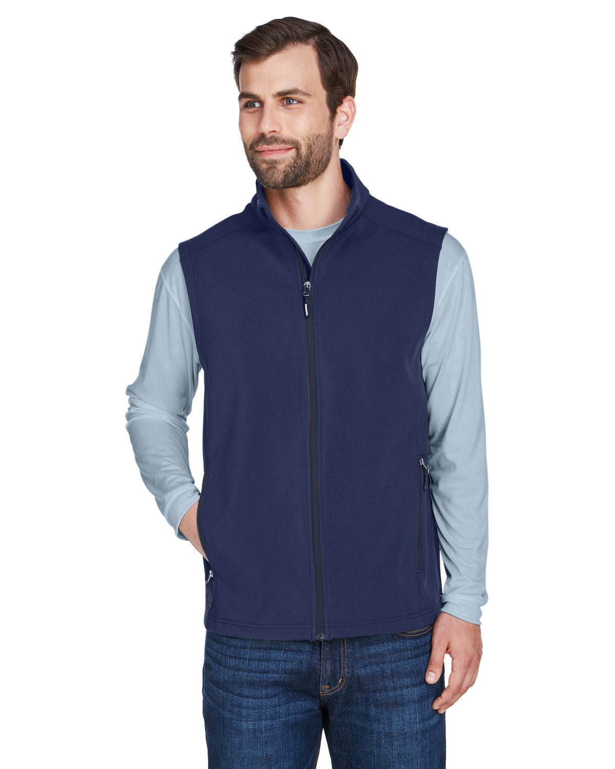 CORE365 Men's Cruise Two-Layer Fleece Bonded Soft Shell Vest w/ St. Anselm Nursing Shield Logo