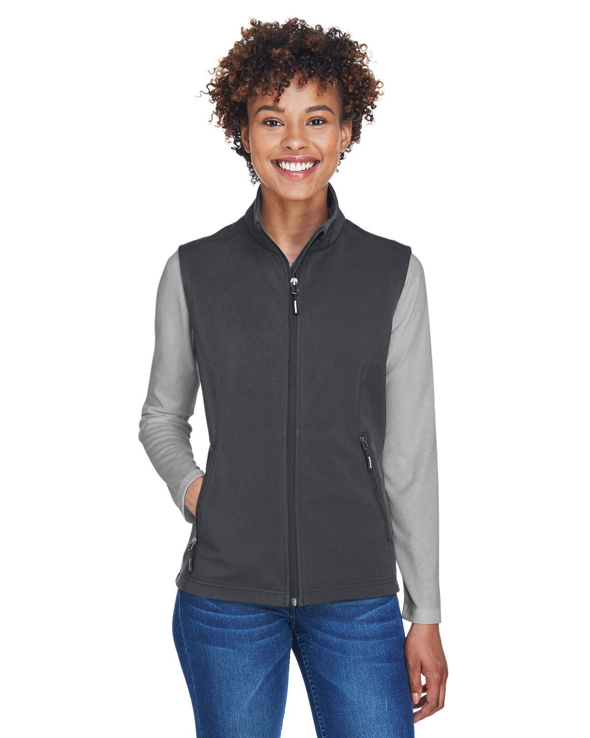 CORE365 Ladies' Cruise Two-Layer Fleece Bonded Soft Shell Vest with UNH logo