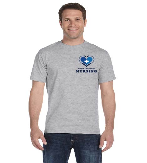 Gildan Adult Ultra Cotton® T-Shirt or Long Sleeve or Hoodie w/ Rivier Nursing Heart Printed Logo