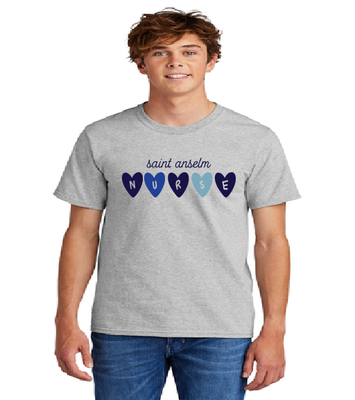 Tee, Crew or Hoodie w/ St Anselm Nurse Heart logo