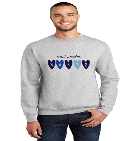 Tee, Crew or Hoodie w/ St Anselm Nurse Heart logo