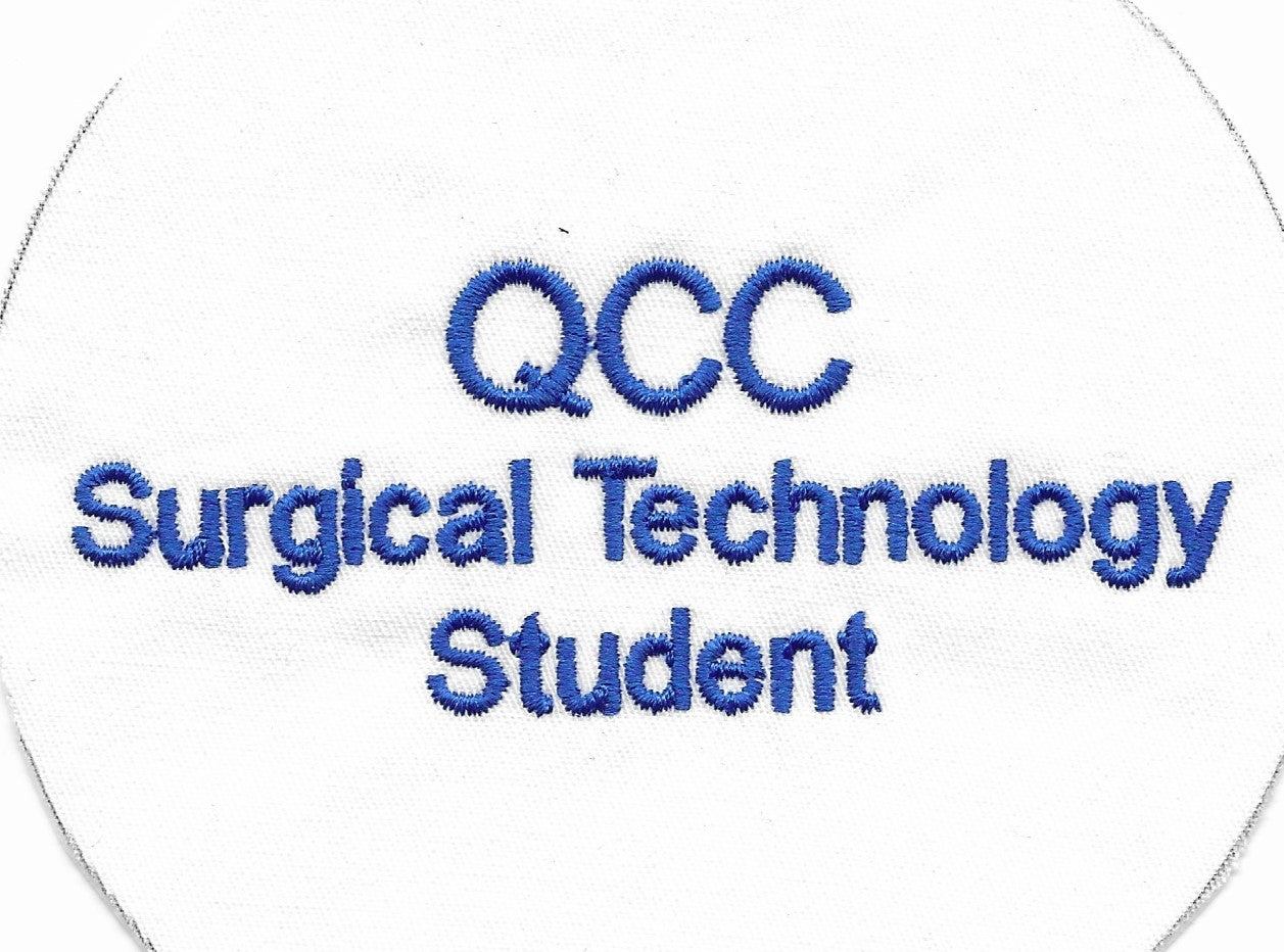 Women's V Neck Shirt in Grey w/ QCC Surg Tech logo