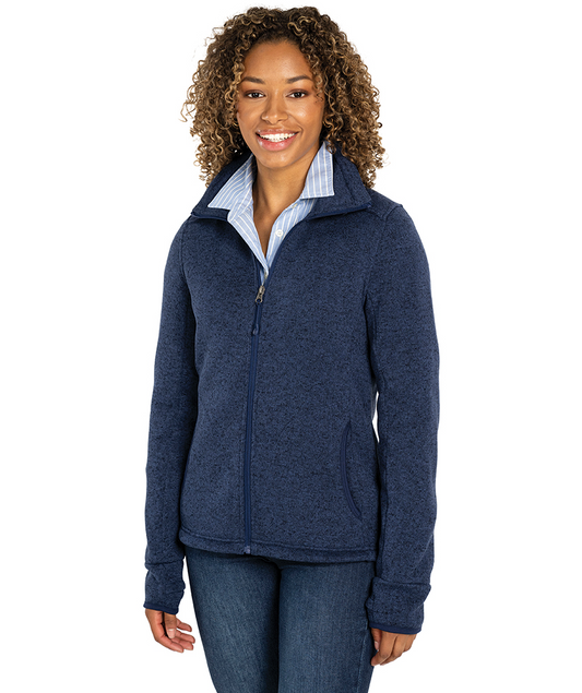 Women's Heathered Fleece Jacket w/ St Anselm Jean School Logo