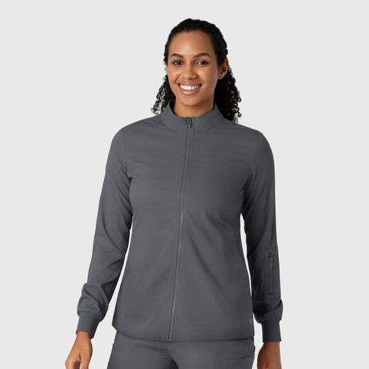 Women's Pewter Boundless QCC AD Embroidered Scrub Jacket