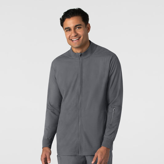 Men's Pewter Boundless QCC AD Embroidered Scrub Jacket