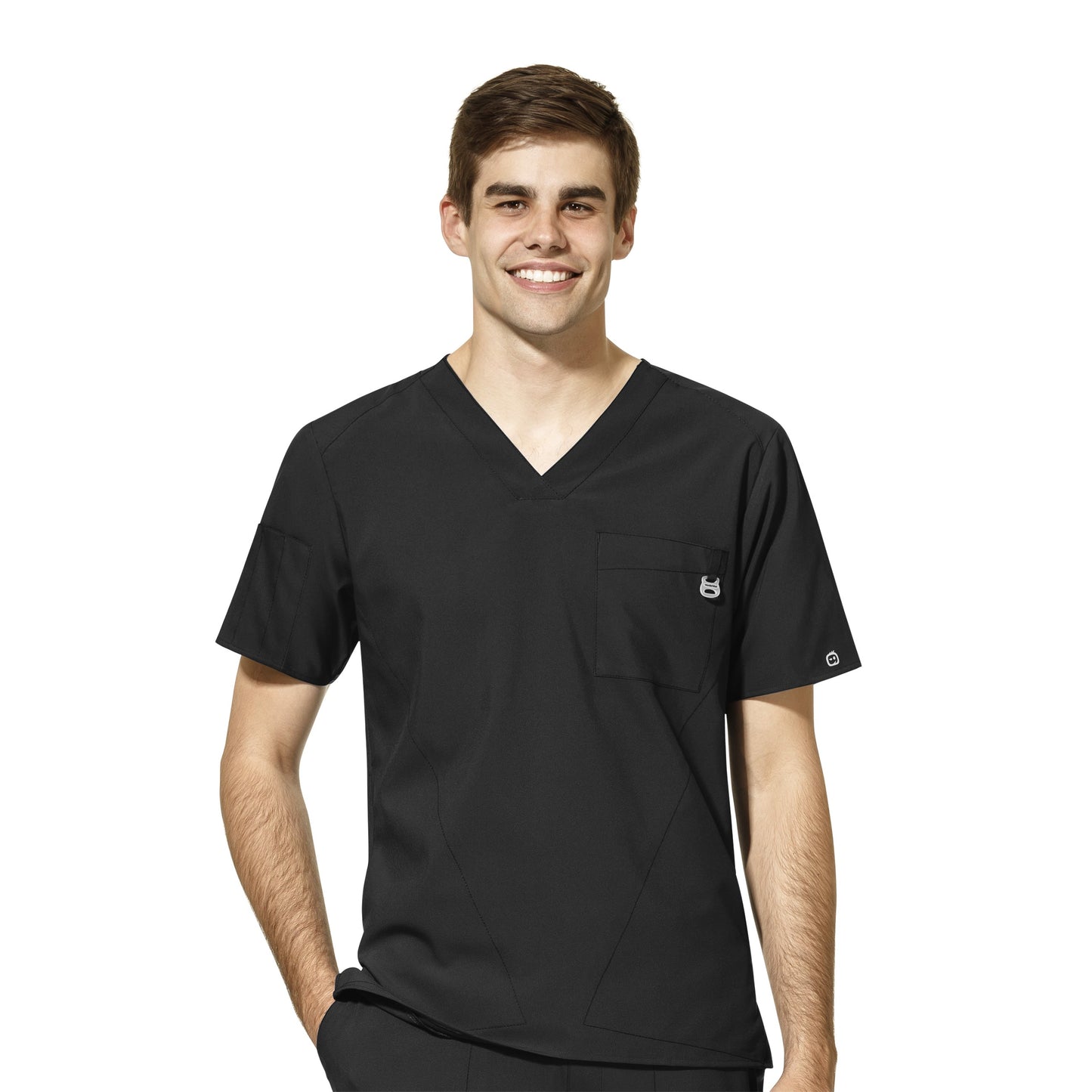 Men's Northeastern Speech-Language Embroidered Scrub Top- Pewter or Black