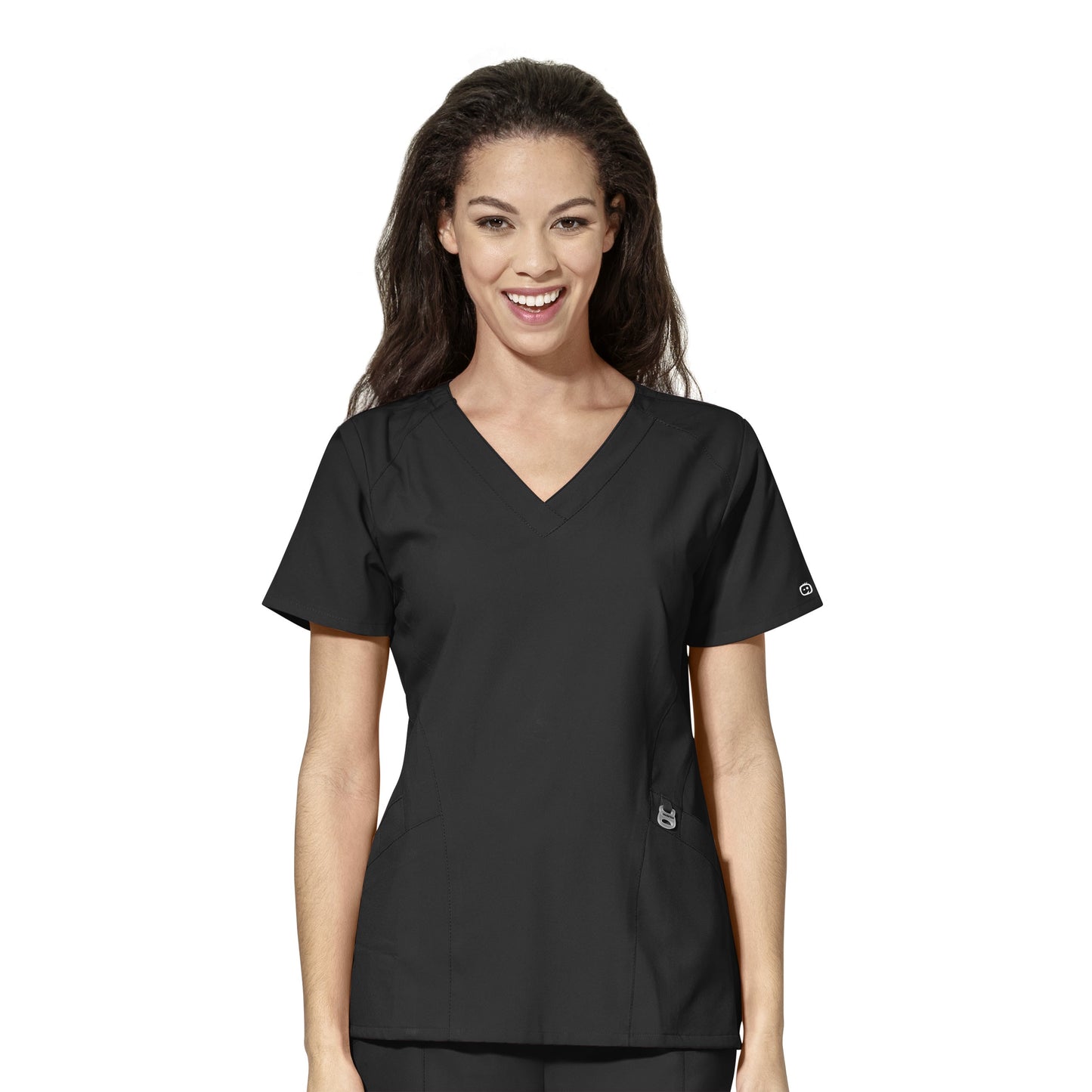 Women's Northeastern Speech-Language Embroidered Scrub Top- Pewter or Black