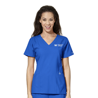 Women's Wheaton College Embroidered Scrub Top