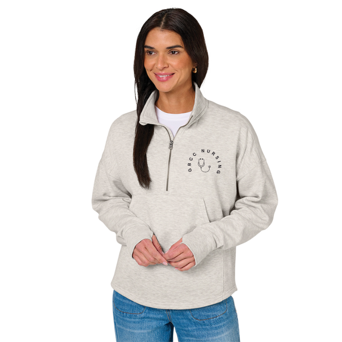 Women's Willow 1/2 Zip Sweatshirt w/ choice of GBCC Logo
