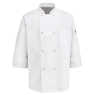 Chef Coat with Pearl Buttons in White