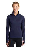 Women's Stretch 1/2-Zip Pullover in Navy with Laboure Embroidery